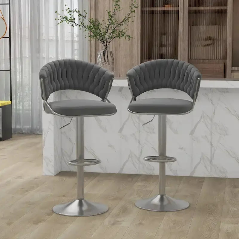 Tabouret de bar réglable en hauteur avec assise pivotante