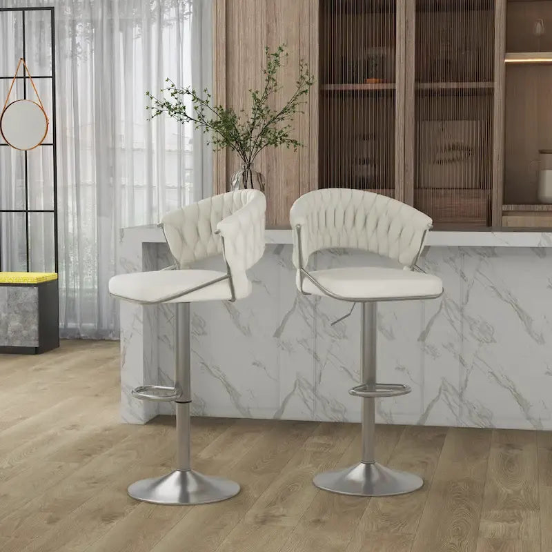 Tabouret de bar réglable en hauteur avec assise pivotante