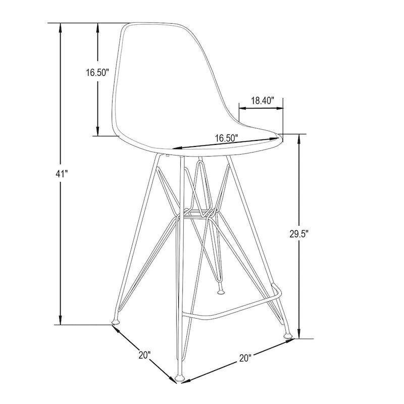 Tabouret de bar en acrylique avec base et repose-pieds chromés dorés