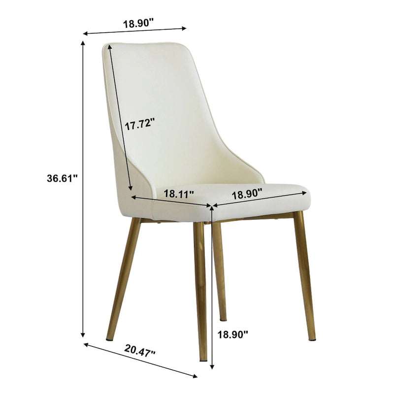 Chaises de salle à manger en cuir PU rembourrées