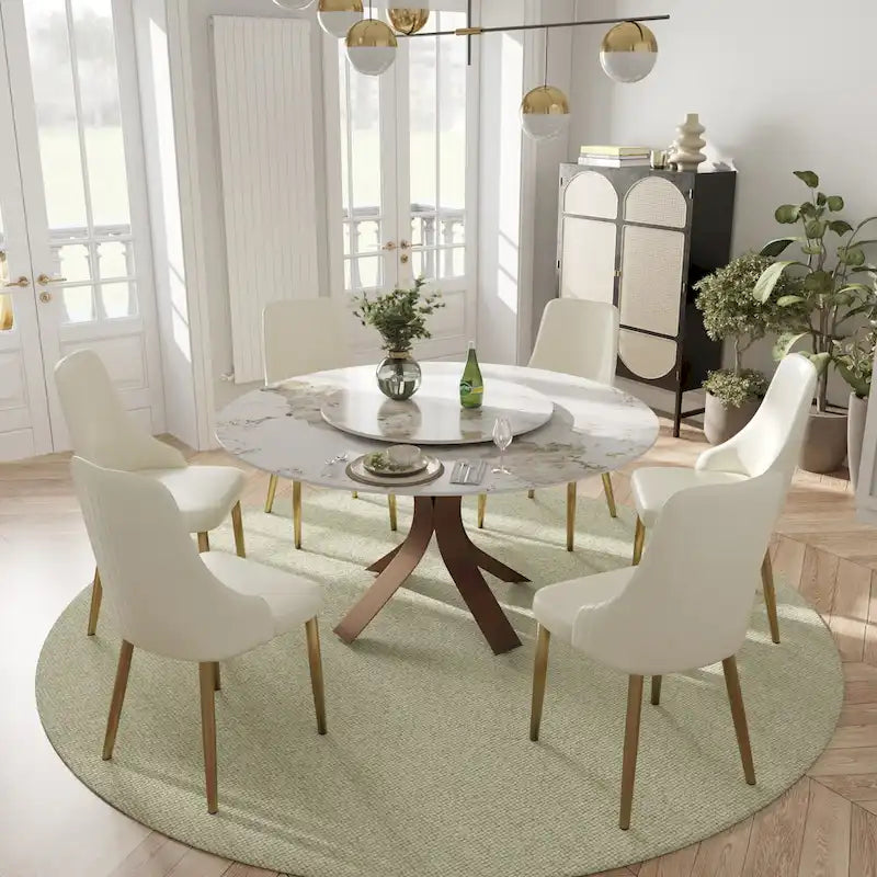 Chaises de salle à manger en cuir PU rembourrées