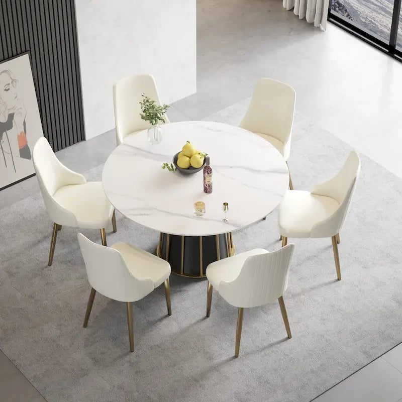 Chaises de salle à manger en cuir PU rembourrées