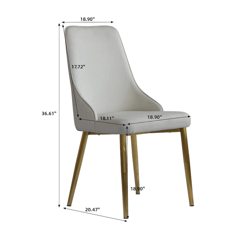 Chaises de salle à manger en cuir PU rembourrées