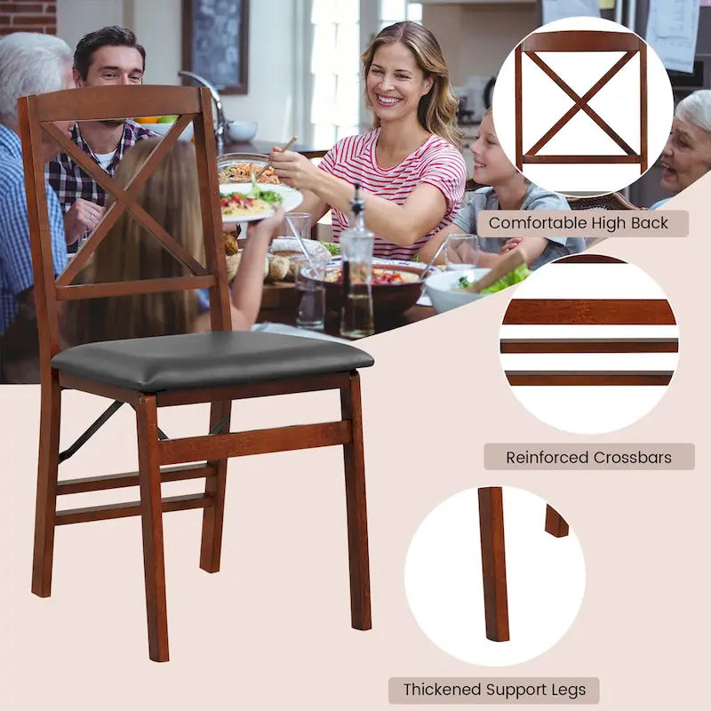 Chaises de salle à manger pliantes Chaises pliantes avec assise rembourrée en PVC