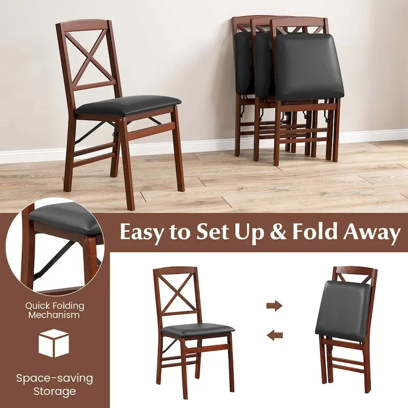 Chaises de salle à manger pliantes Chaises pliantes avec assise rembourrée en PVC