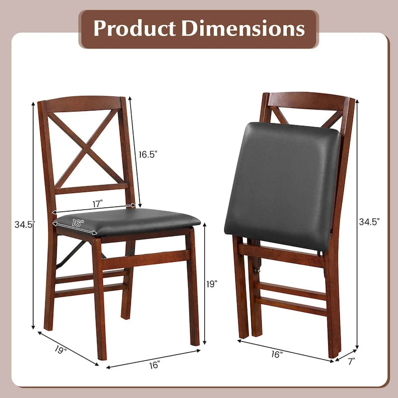 Chaises de salle à manger pliantes Chaises pliantes avec assise rembourrée en PVC
