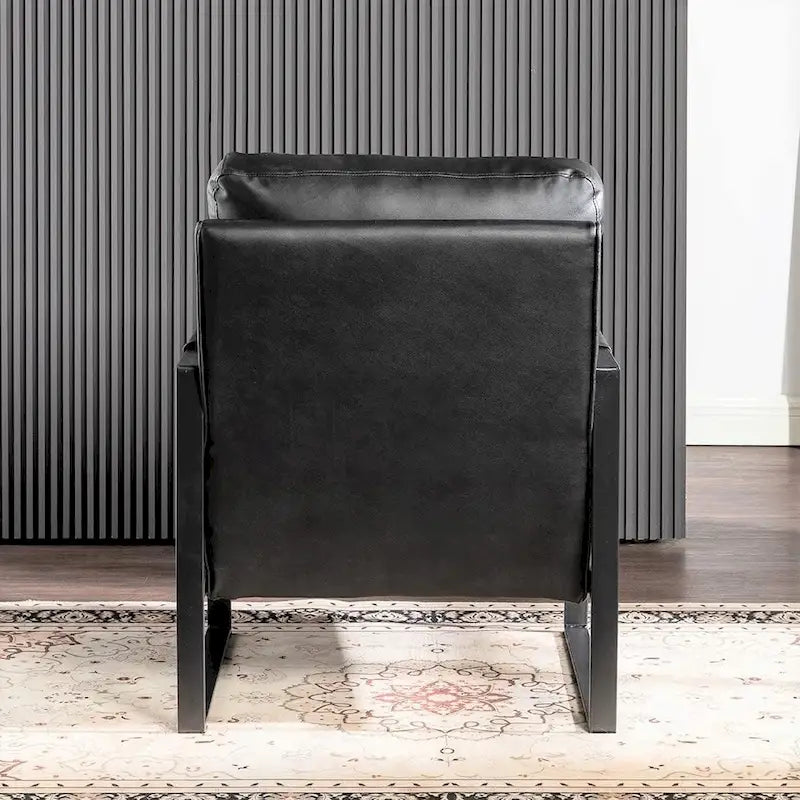 Chaise avec accoudoirs en métal, revêtement en PU/microfibre de 25,4