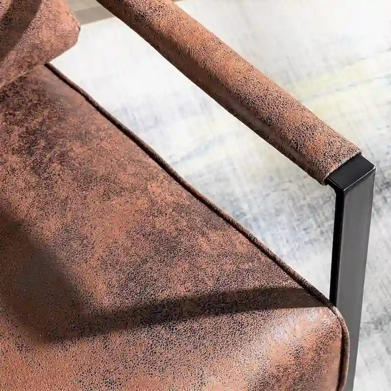 Chaise avec accoudoirs en métal, revêtement en PU/microfibre de 25,4