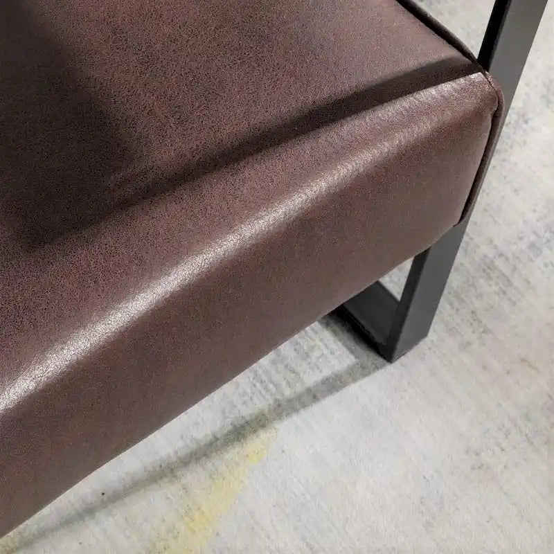 Chaise avec accoudoirs en métal, revêtement en PU/microfibre de 25,4