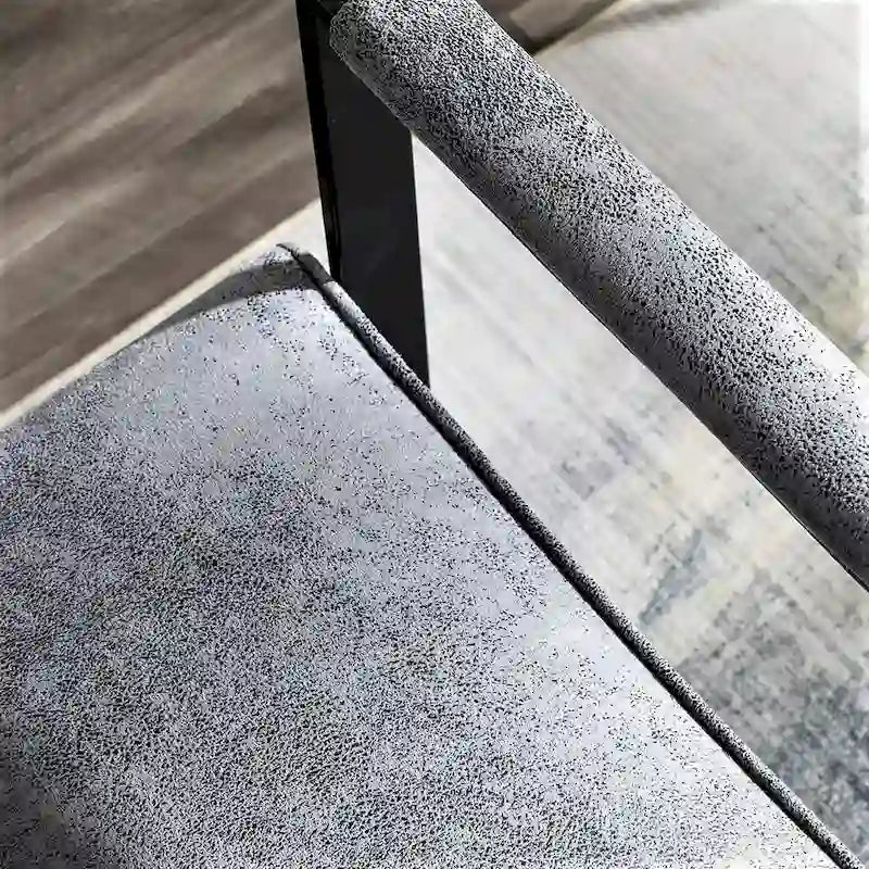 Chaise avec accoudoirs en métal, revêtement en PU/microfibre de 25,4