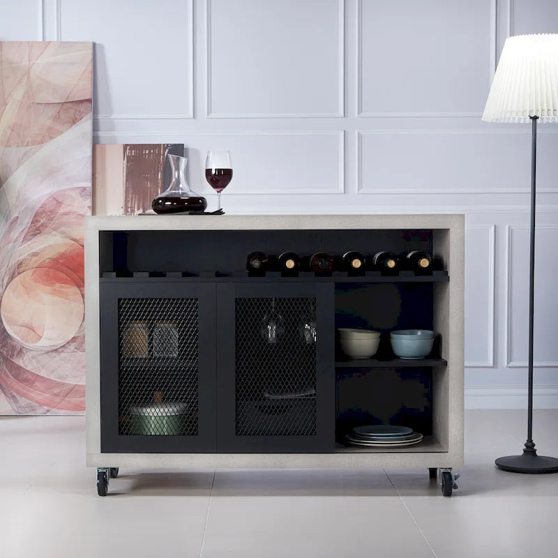 Desserte roulante 4 étagères contemporaine