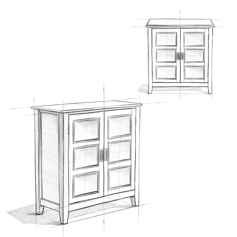 Meuble de rangement bas de transition en BOIS MASSIF de 30 pouces de large - 30 po l. x 14 po p. x 31 po h.