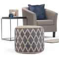 Pouf rond, jute tressée naturelle