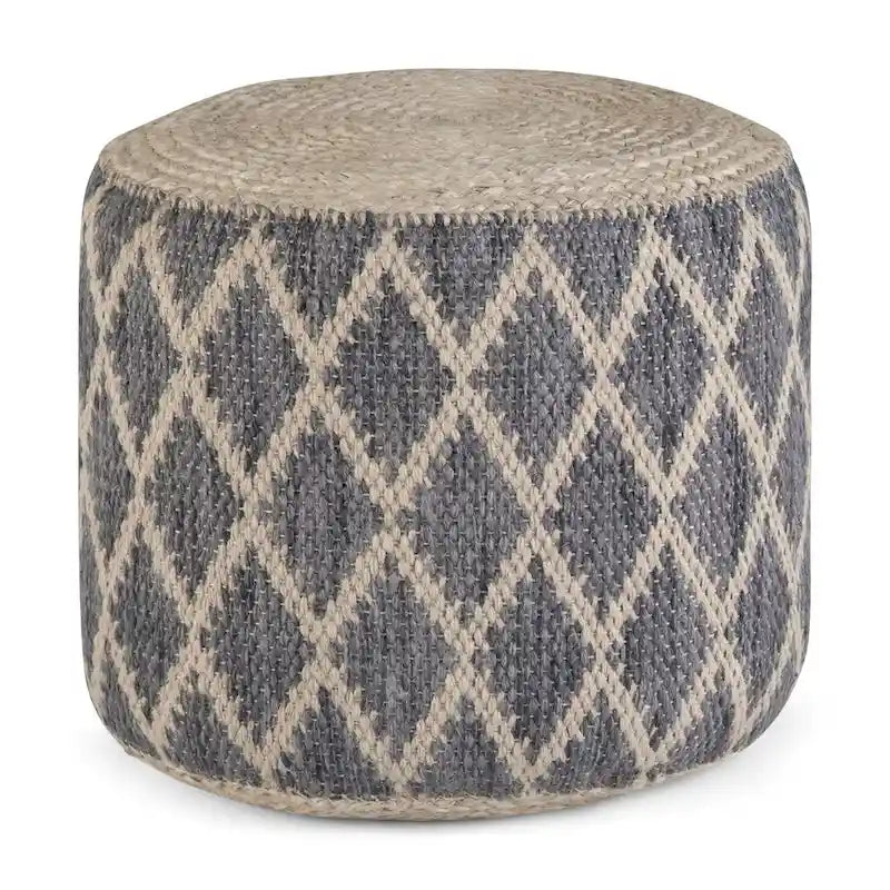 Pouf rond, jute tressée naturelle