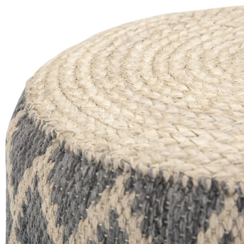 Pouf rond, jute tressée naturelle