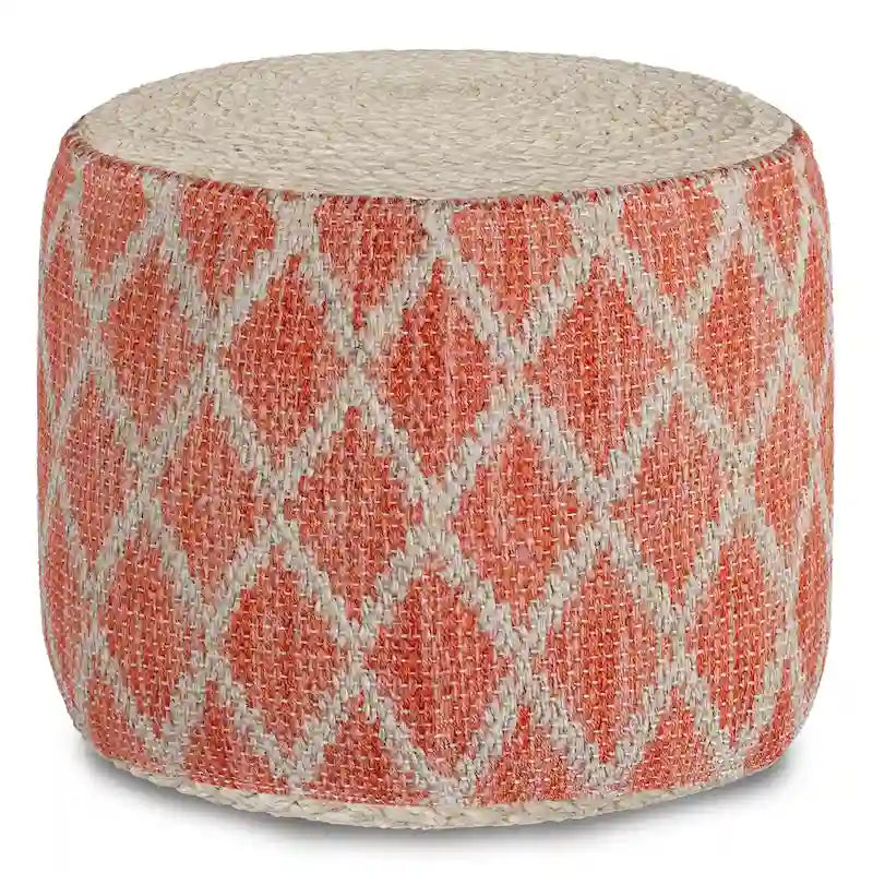 Pouf rond, jute tressée naturelle
