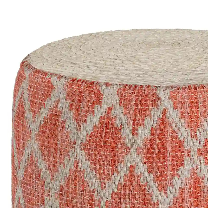 Pouf rond, jute tressée naturelle