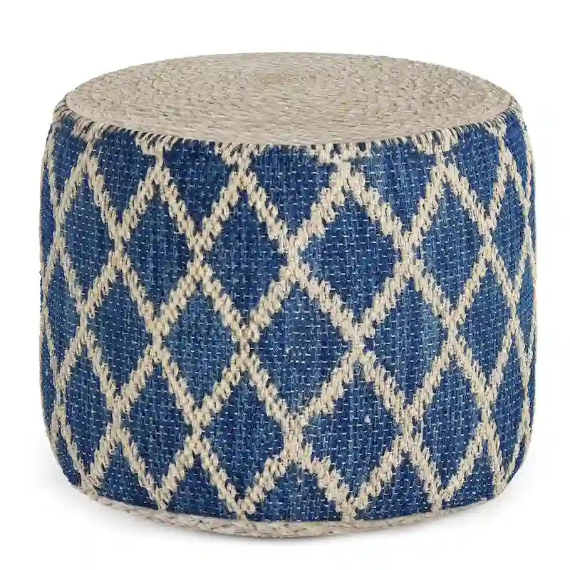 Pouf rond, jute tressée naturelle