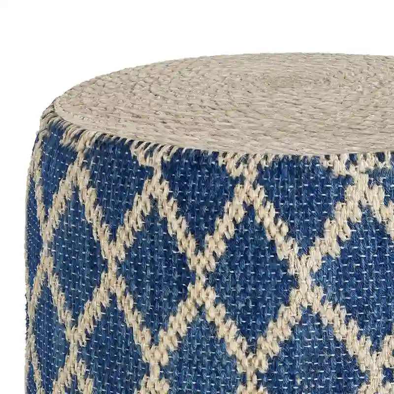 Pouf rond, jute tressée naturelle