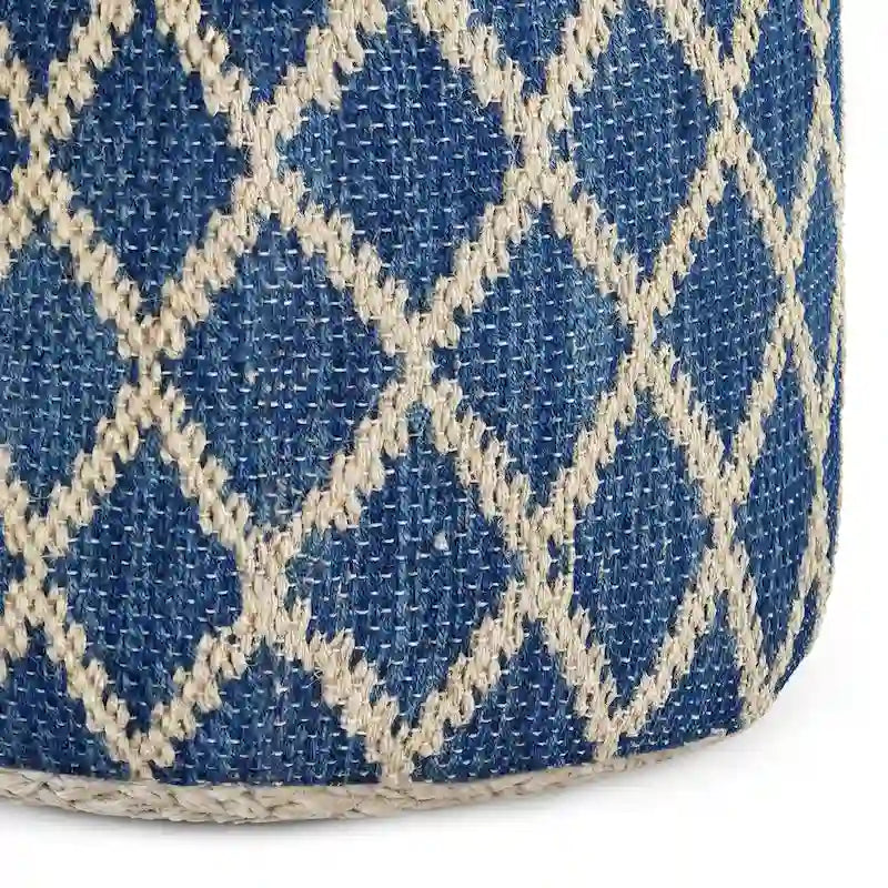 Pouf rond, jute tressée naturelle