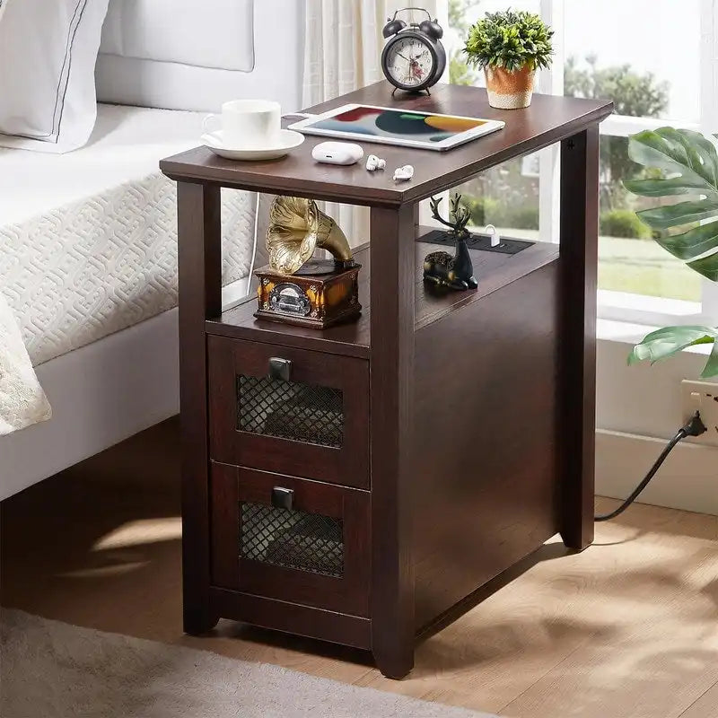 Table d'appoint avec station de recharge - 35 P x 60 L x 63 H cm