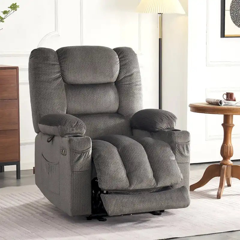 Fauteuil inclinable électrique avec fonctions de chauffage et de massage, Tissu 6079/PR670