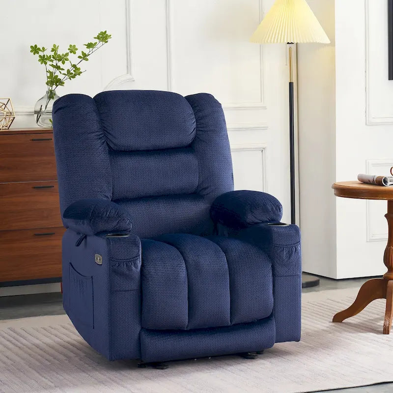 Fauteuil inclinable électrique avec fonctions de chauffage et de massage, Tissu 6079/PR670