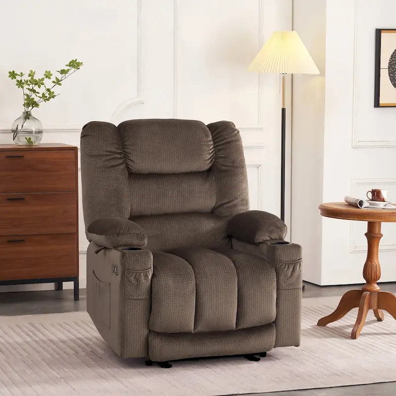 Fauteuil inclinable électrique avec fonctions de chauffage et de massage, Tissu 6079/PR670