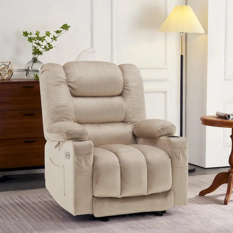 Fauteuil inclinable électrique avec fonctions de chauffage et de massage, Tissu 6079/PR670