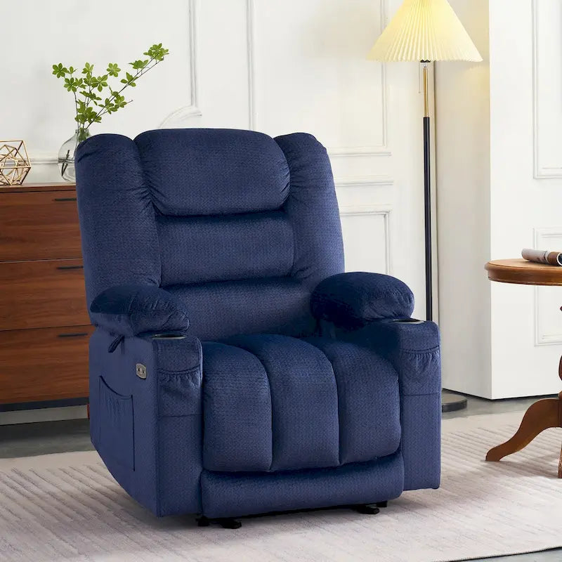Fauteuil inclinable électrique avec fonctions de chauffage et de massage, Tissu 6079/PR670