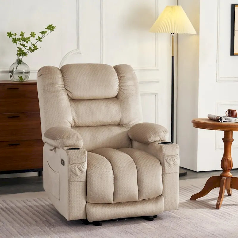 Fauteuil inclinable électrique avec fonctions de chauffage et de massage, Tissu 6079/PR670
