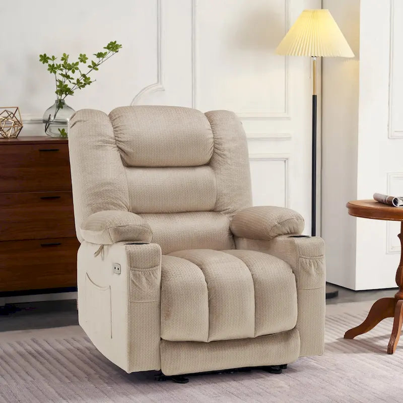Fauteuil inclinable électrique avec fonctions de chauffage et de massage, Tissu 6079/PR670