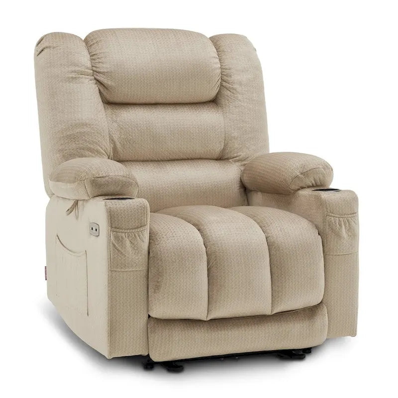 Fauteuil inclinable électrique avec fonctions de chauffage et de massage, Tissu 6079/PR670