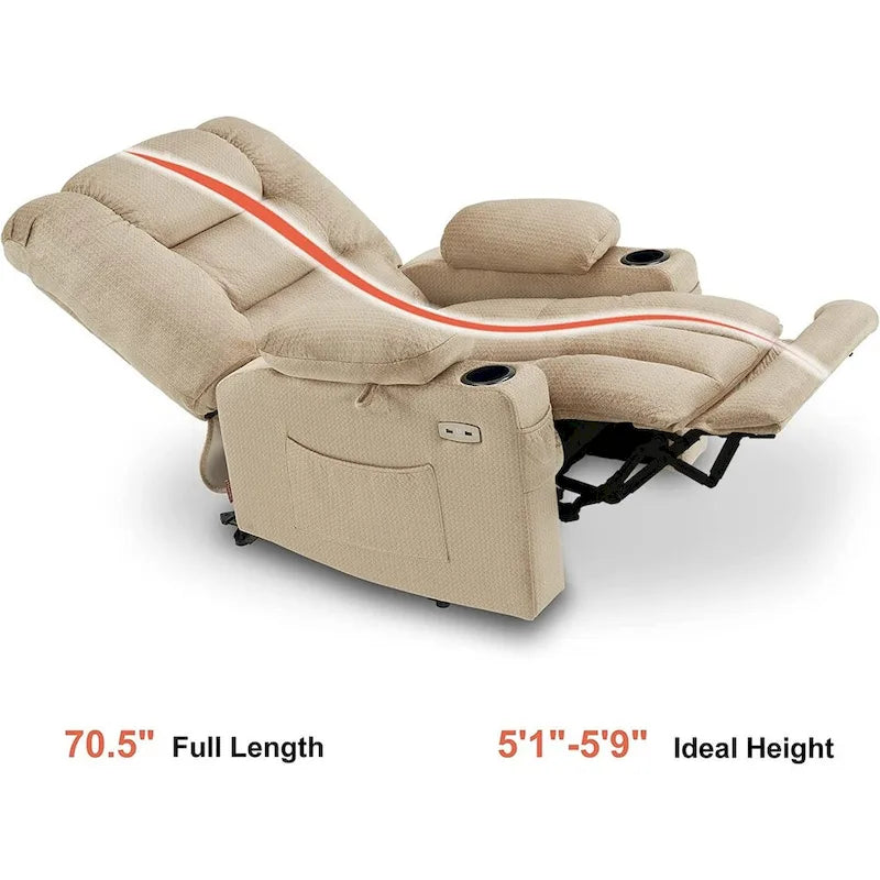 Fauteuil inclinable électrique avec fonctions de chauffage et de massage, Tissu 6079/PR670