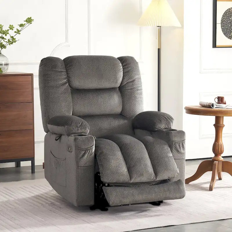 Fauteuil inclinable électrique avec fonctions de chauffage et de massage, Tissu 6079/PR670