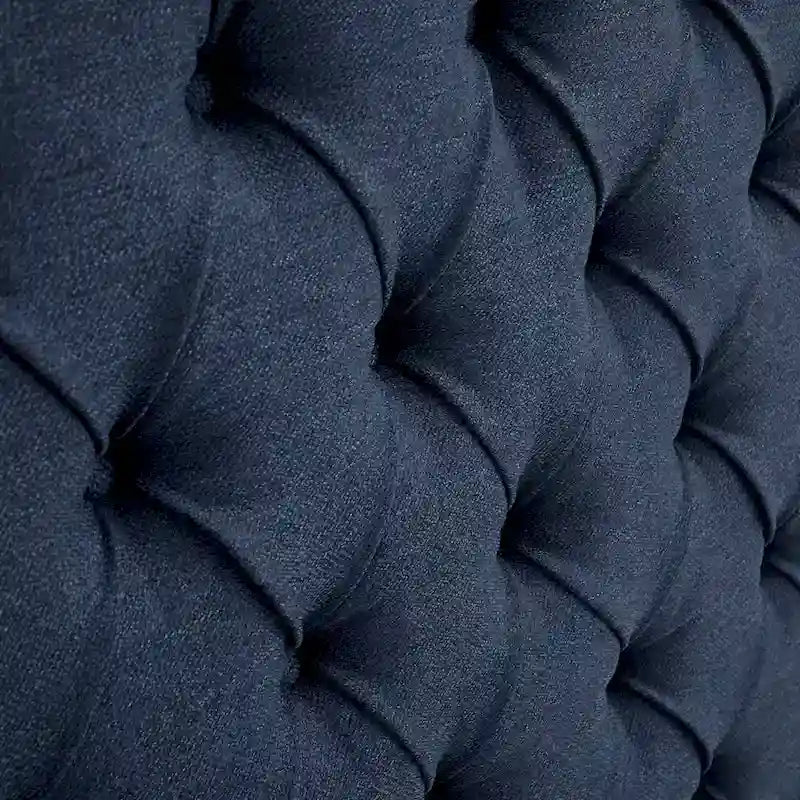 Tête de lit capitonnée à oreilles avec boutons touffetés et clous décoratifs