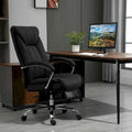 Chaise de bureau pivotante à dossier haut, ergonomique en tissu de lin, avec accoudoirs, réglable en hauteur.