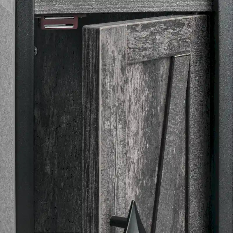 Meuble colonne de salle de bain en bois, Meuble de rangement de salle de bain compact à poser d'angle avec portes et étagères, Porte-rouleau de papier toilette