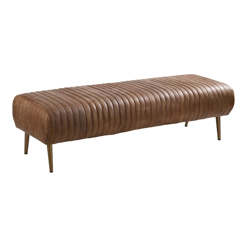Banc moderne en cuir côtelé
