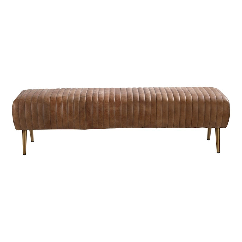 Banc moderne en cuir côtelé