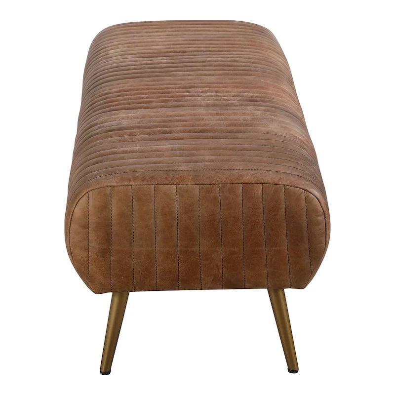 Banc moderne en cuir côtelé