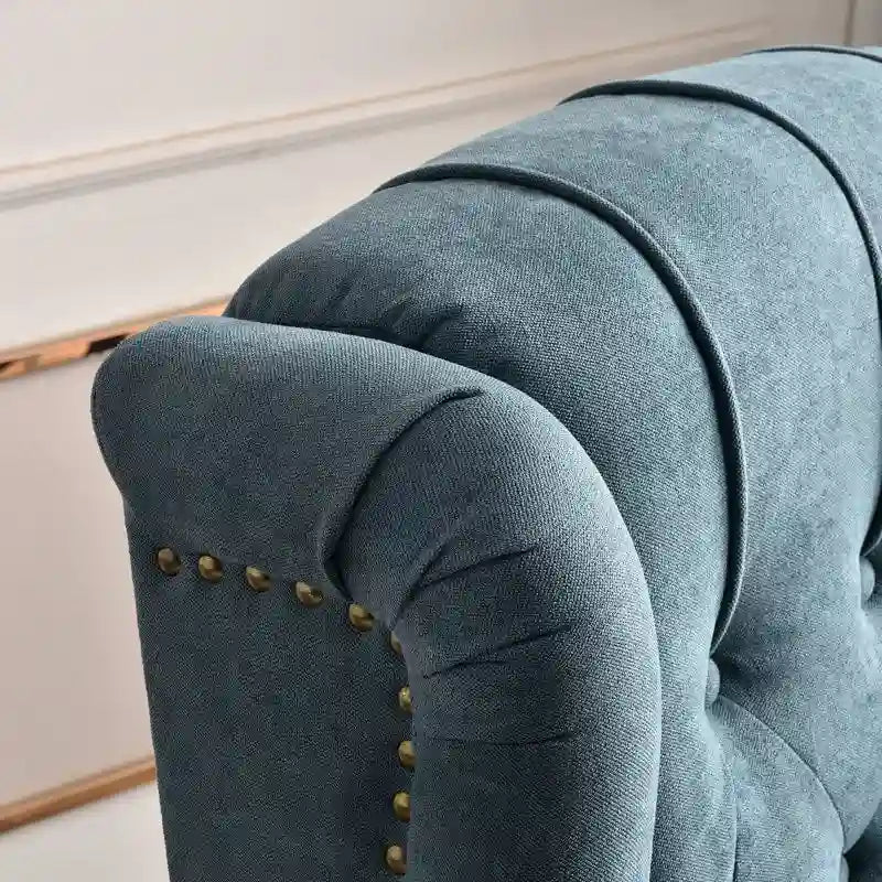 Fauteuil inclinable à dossier capitonné et pieds en bois