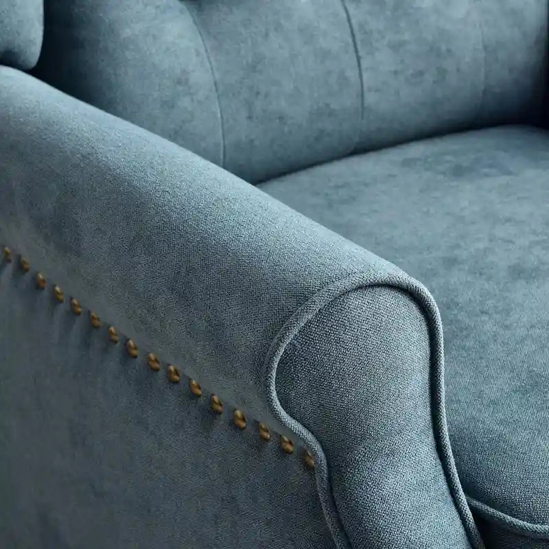 Fauteuil inclinable à dossier capitonné et pieds en bois