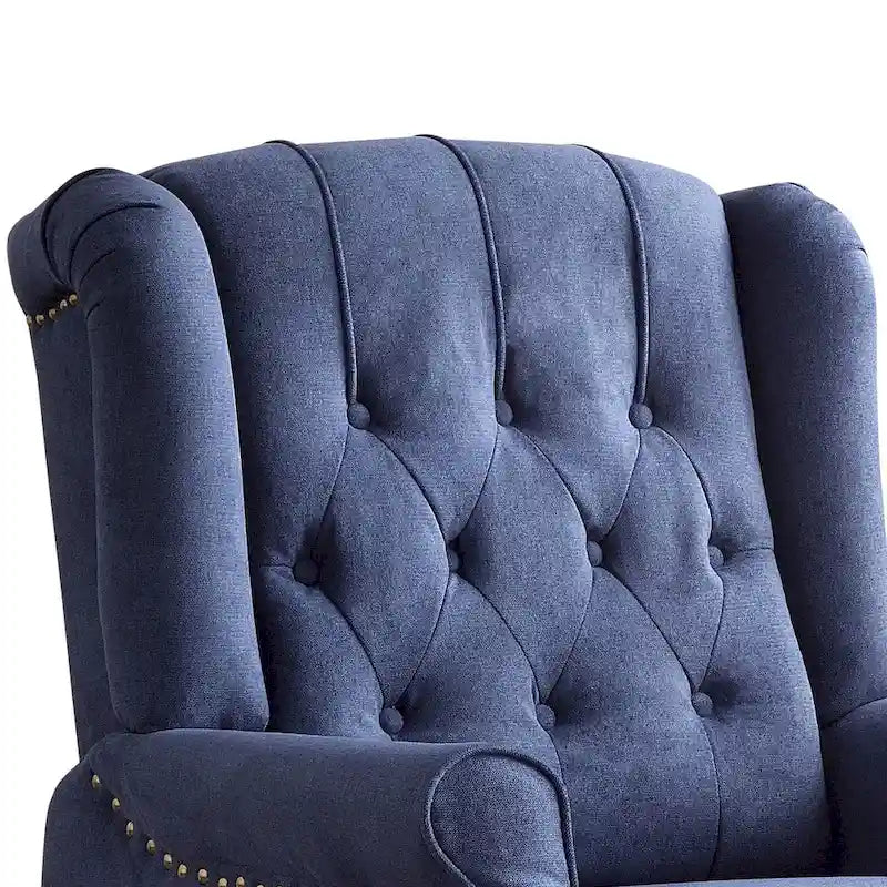 Fauteuil inclinable à dossier capitonné et pieds en bois
