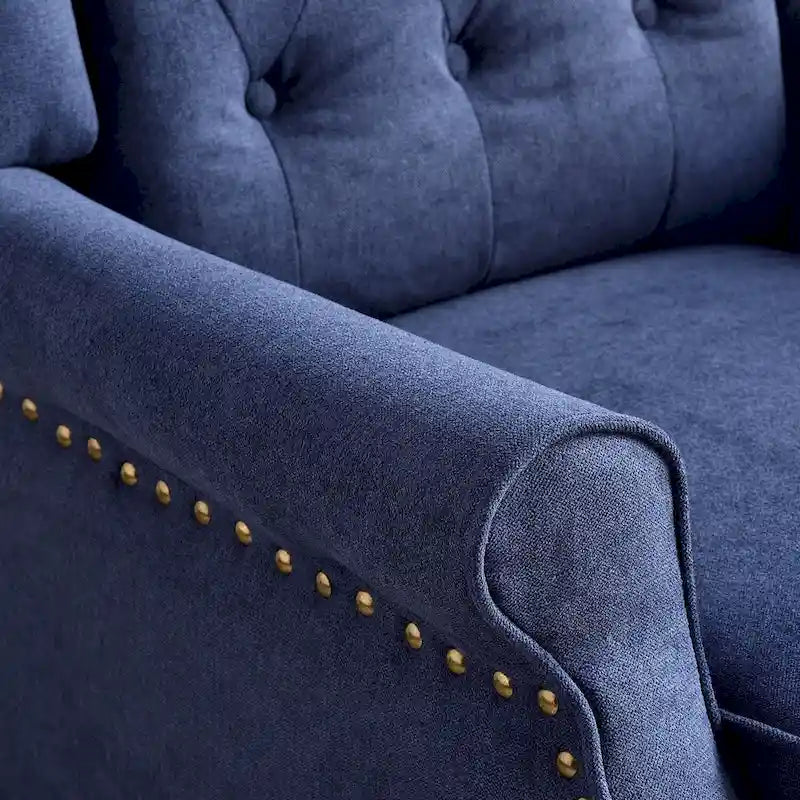 Fauteuil inclinable à dossier capitonné et pieds en bois