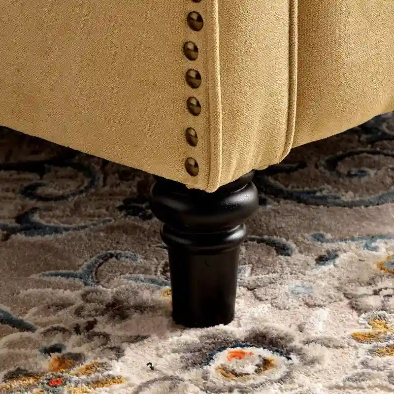 Fauteuil inclinable à dossier capitonné et pieds en bois