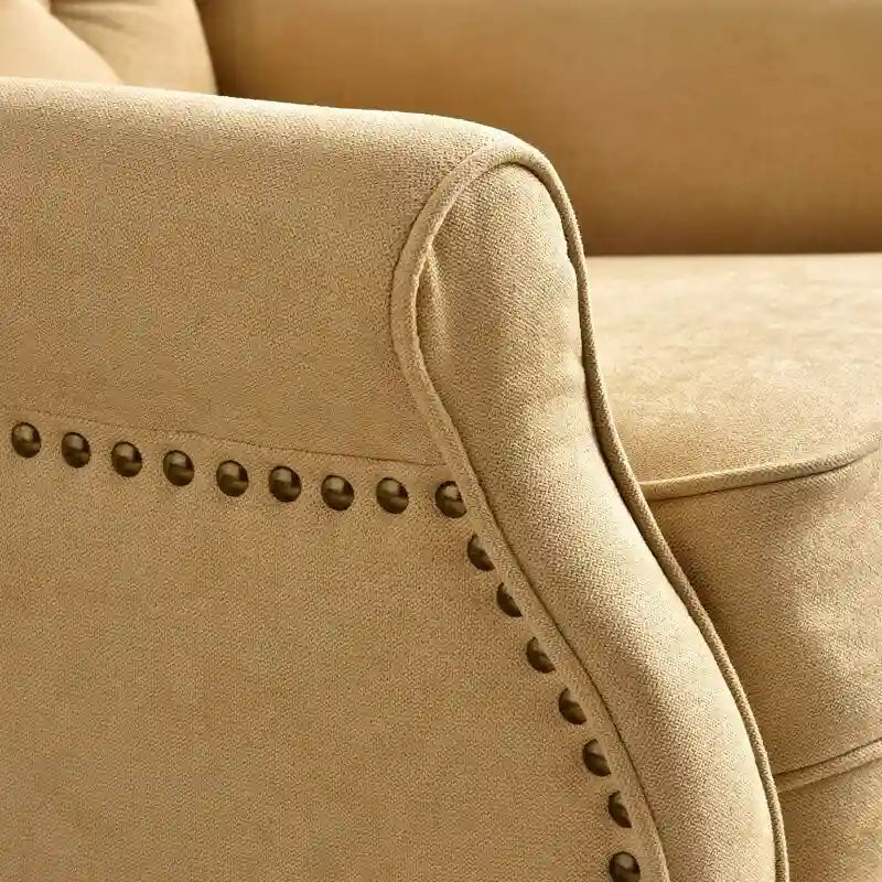 Fauteuil inclinable à dossier capitonné et pieds en bois