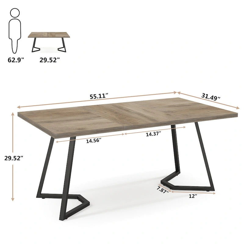 Bureau d'ordinateur à domicile, Bureau de direction en faux marbre blanc et doré de 55 pouces