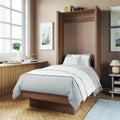 Lit escamotable brésilien contemporain double avec étagère