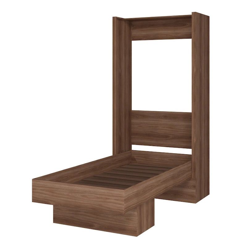 Lit escamotable brésilien contemporain double avec étagère